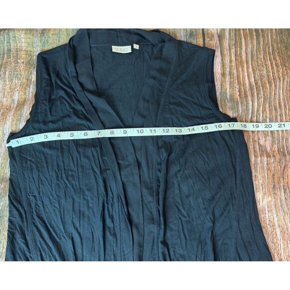 LOGO Lori Goldstein Black Open Front Sleeveless Vest Sz‎ XS Cardigan Women - Picture 7 of 7